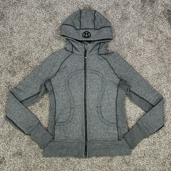 Lululemon Scuba Full Zip Hoodie Jacket Womens 8 Heather Gray Athleisure Workout - Picture 1 of 10